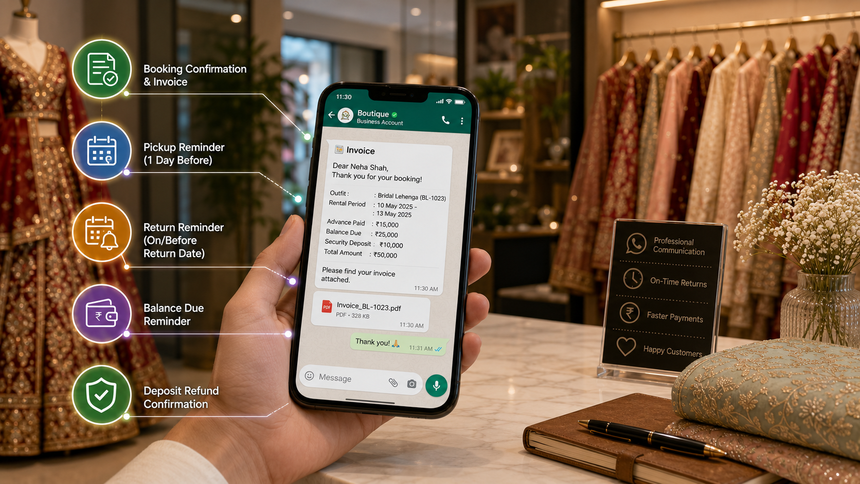 Why Modern Rental Boutiques Need WhatsApp Invoicing & Automated Reminders