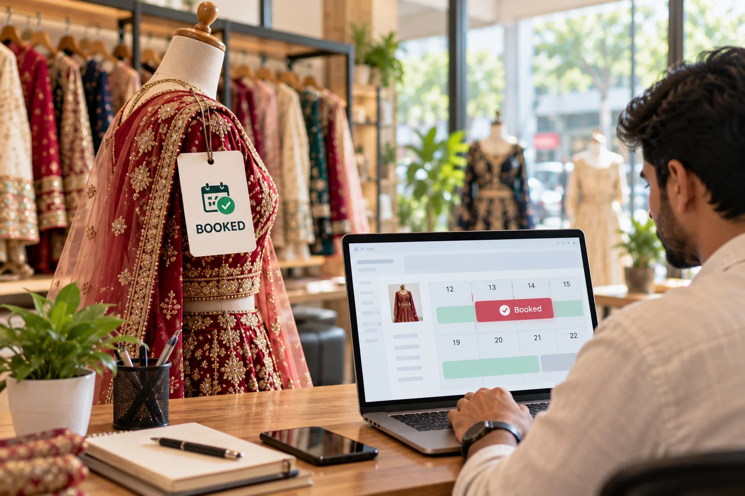 Booked garments tracked in CustHive
