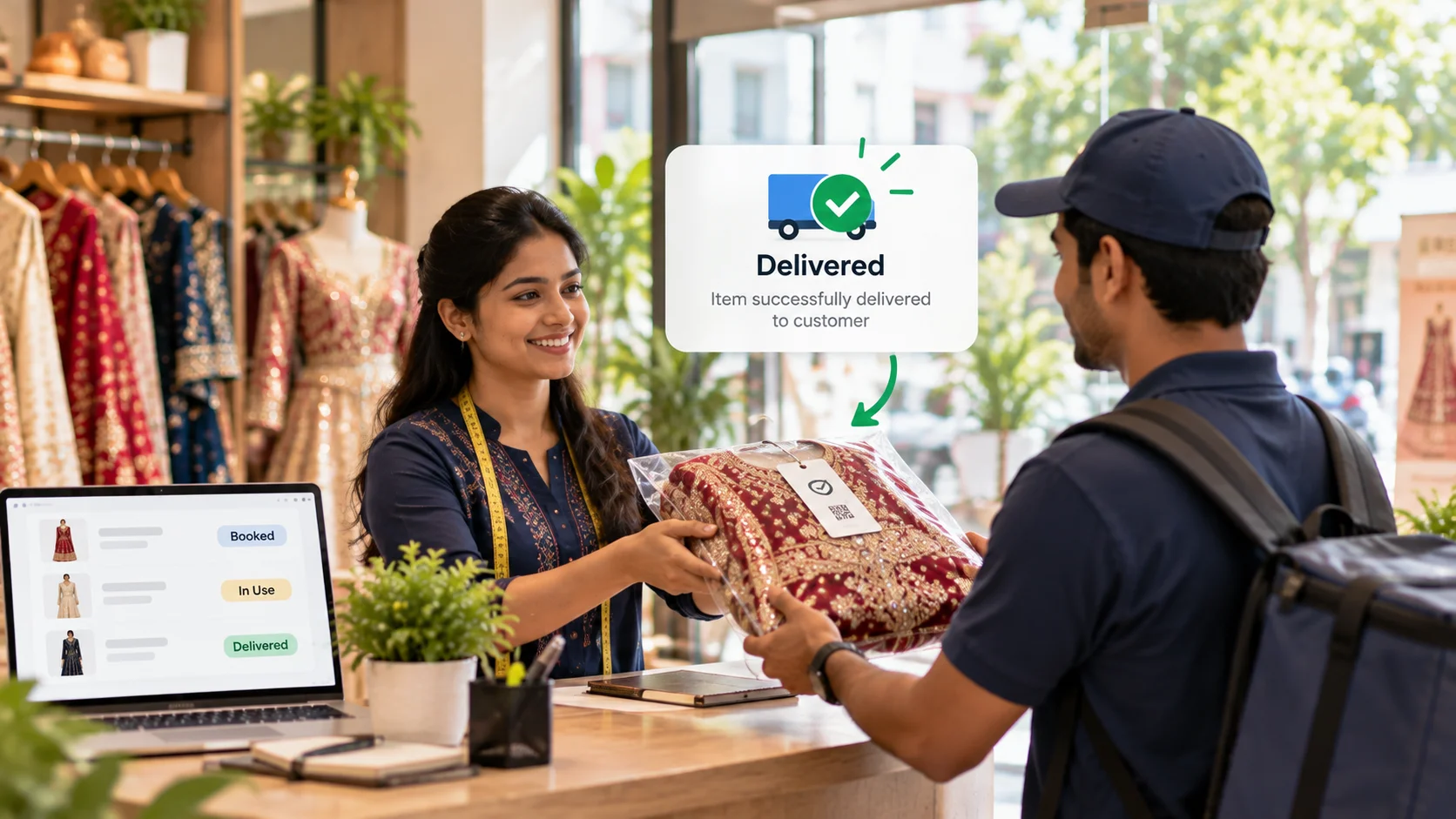 Delivered garments tracked in CustHive