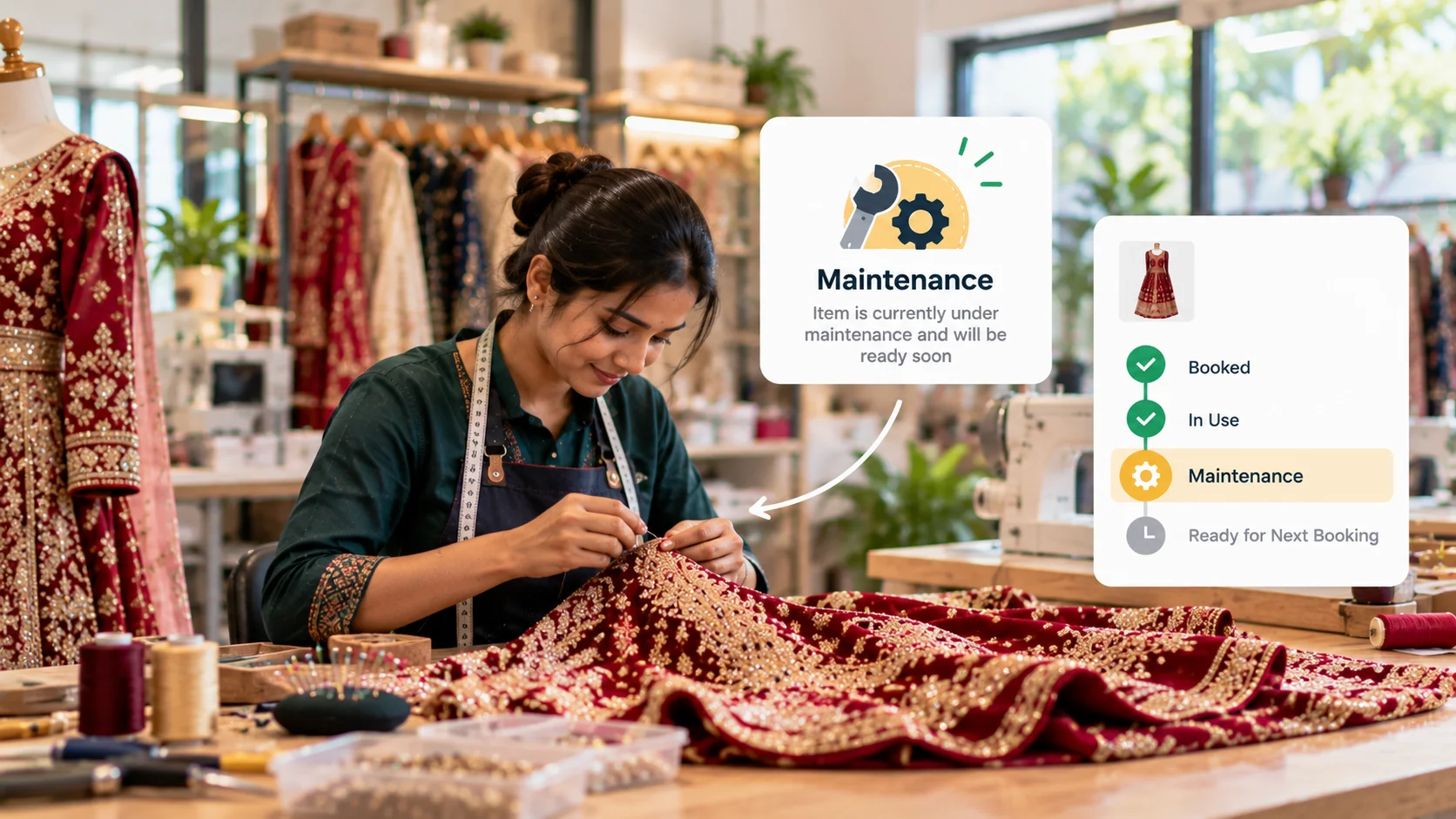 Maintenance garments tracked in CustHive